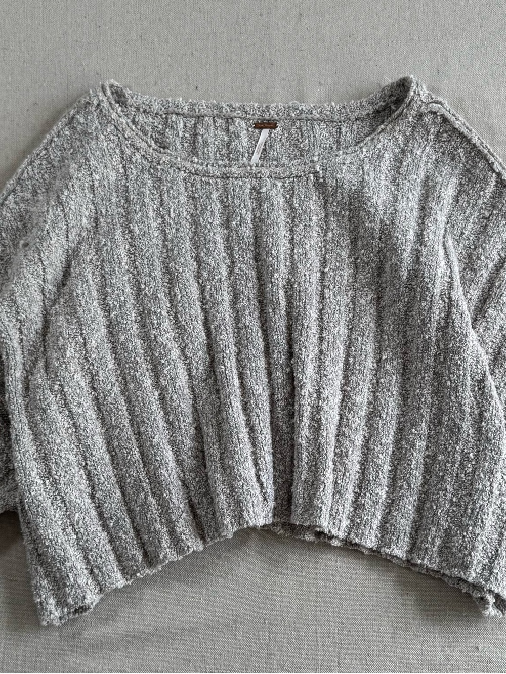 Free People Soft Ribbed Grey Sweater